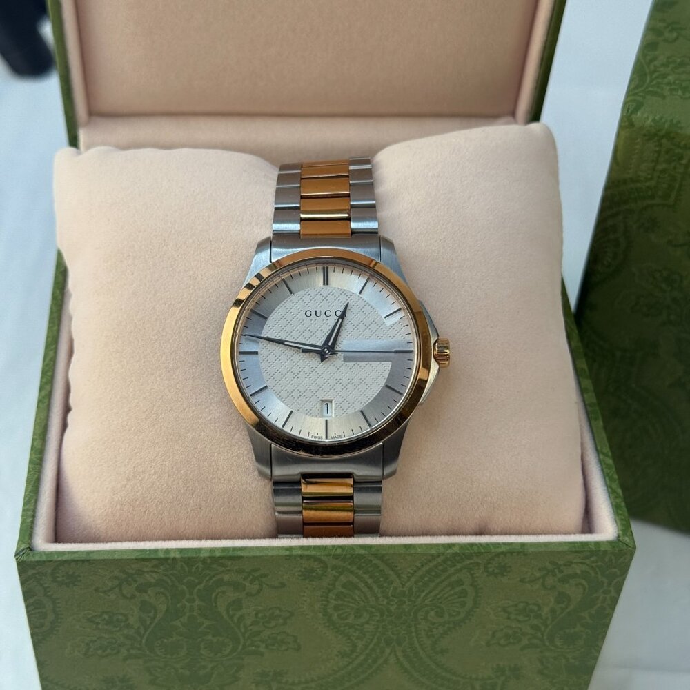 Gucci G Timeless Silver Dial Two Tone Steel Strap Watch - Picture 5 of 7